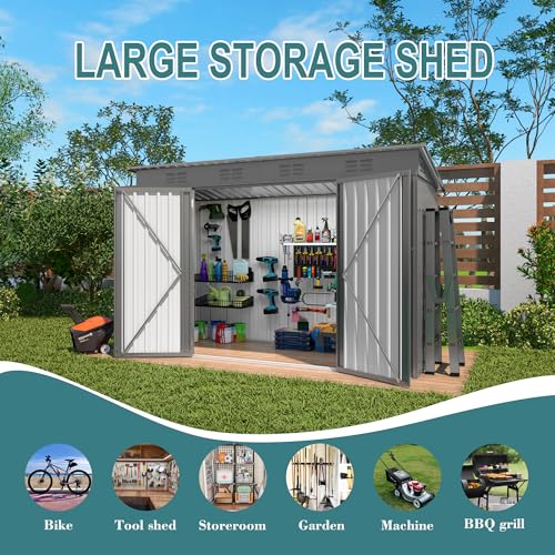 4 * 9.2 * 6 FT Outdoor Storage Shed (9.2x4FT)