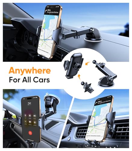 Stable Car Phone Holder [Upgraded Strongest Suction (Dark Blue)