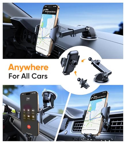 Stable Car Phone Holder [Upgraded Strongest Suction (Dark Blue)