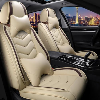 Car Seat Covers for Chrysler Pacifica 2004 (2 Pcs Front with Pillow / Beige)