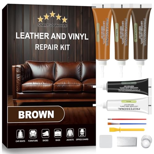 Brown Leather & Vinyl Repair Kit for Furniture (Brown)