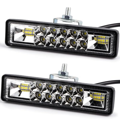 2Pcs 5.7 Inch 60W LED Light Bar Flood Spot Combo for Jeep Truck (White - 2 pieces 5.7 inches)
