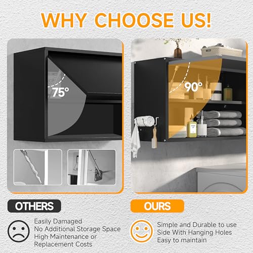 Metal Wall Cabinet with Adjustable Shelves (19.7''H / Black Gray)