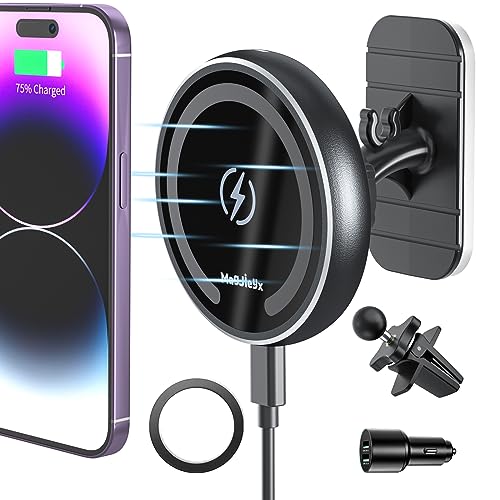 for Magsafe Car Mount Charger for Magnetic Wireless Charging for iPhone12 (Light Black)