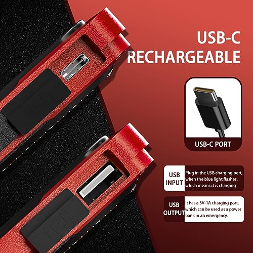 Rechargeable Portable Magnetic Work Light (USB + Solar Charging / Red)