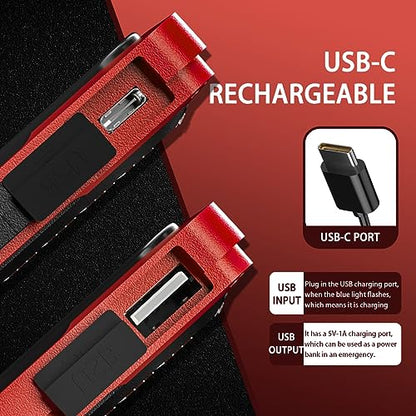 Rechargeable Portable Magnetic Work Light (USB + Solar Charging / Red)