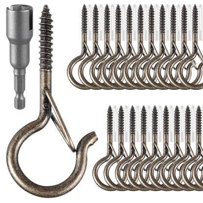 36 PCS Q Hanger Hooks with Safety Buckle (Copper / 36 Pcs)