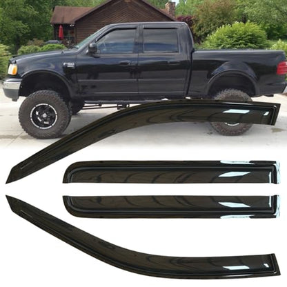 4pcs Original Window Visors for F (for F150 01-03 Crew/SuperCrew)