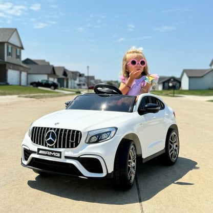 12V Toddler Ride On Car Mercedes Benz AMG GLC63S Coupe 2 Speed White (White)