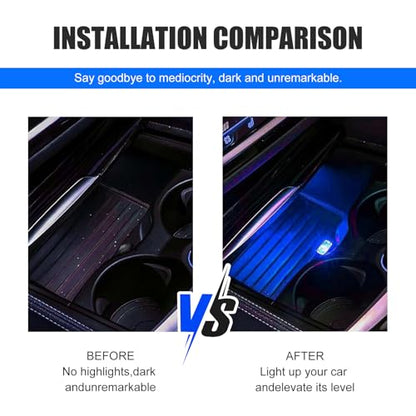 4 PCS USB LED Car Interior Atmosphere Lamp (Blue)