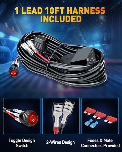 12 Inch LED Light Bar with Wiring Harness (White)