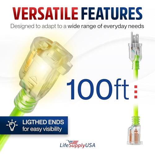100ft Outdoor (100 FT / 12AWG / Neon Green)