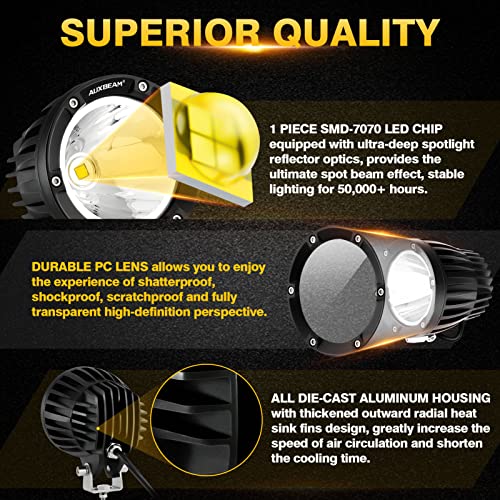 C4 Series 4 Inch Round LED Pod Lights 72W Offroad Spot Light Bar (C4 Series White LED Pods)
