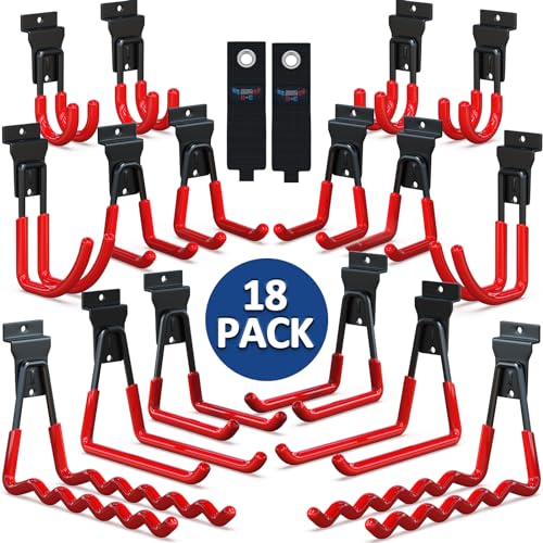 Slatwall Hooks 18 Pack Heavy Duty Multi Sizes (Red / 18)