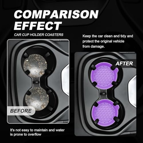4 Pack Universal Cup Holder Coasters (Purple)