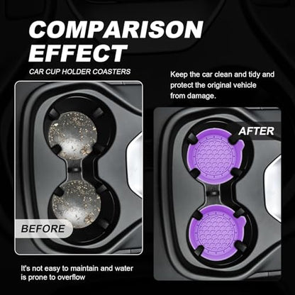 4 Pack Universal Cup Holder Coasters (Purple)