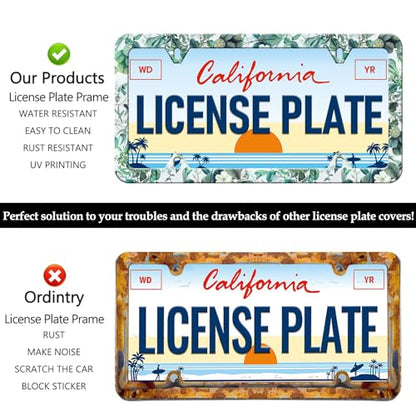 Green Leaves License Plate Frames (Green Leaves)