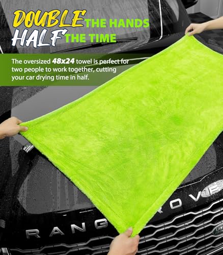 Full Sized SUV Drying Towel (Darkgray-greenyellow)