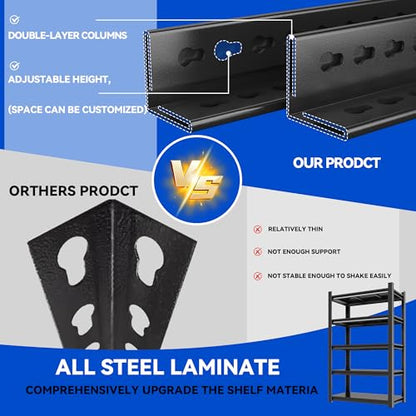 45"W Garage Shelving Heavy Duty Rack (4-Tier 54"H×45"W×16"D)