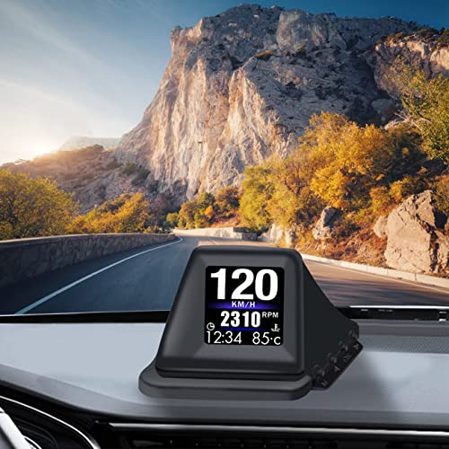 Head Up Display for Car Digital Speedometer Display GPS+OBD2 Dual System Smart Gauge MPH Clock RPM Over Speed Alarm Odometer for All Vehicle (A401 Connection)