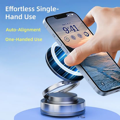 2026 Upgraded Magnetic Car Phone Holder for Magsafe (E. T28-Black Base)