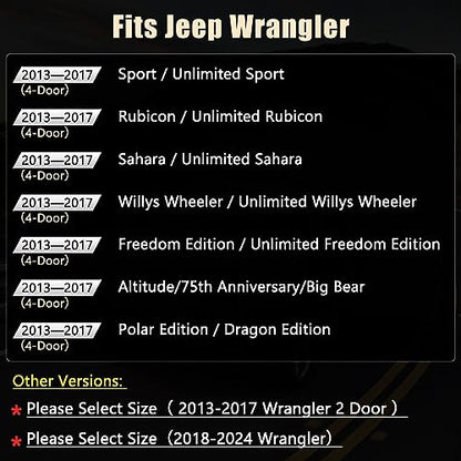 Wrangler JK Seat Covers Custom Fit for Jeep Wrangler (Red / 13-17 JK 4 Door Full Set)