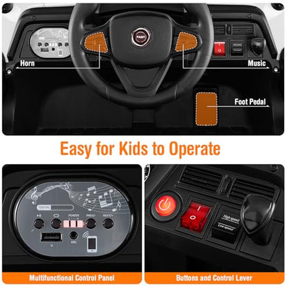 Kids UTV 12V Battery Powered Electric Off (White)
