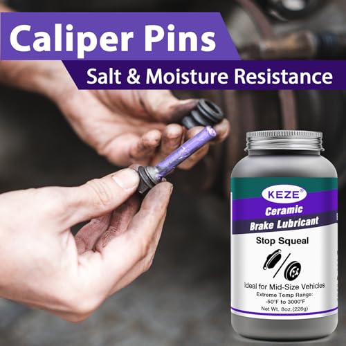 High Temp Ceramic Brake Caliper Grease and Pin Parts Lubricant for Auto Break Sliding Pin Pad (1 Pack-8 OZ / Ceramic Brake Grease)