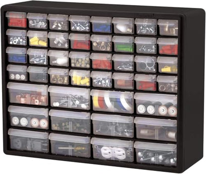 44 Drawer Plastic Storage Cabinet (Black / 44 Drawer / 1 Pack)