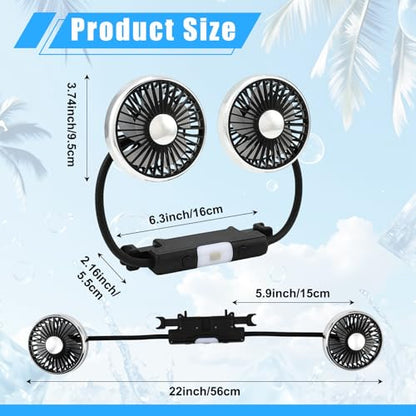 USB Dual Head Car Fan