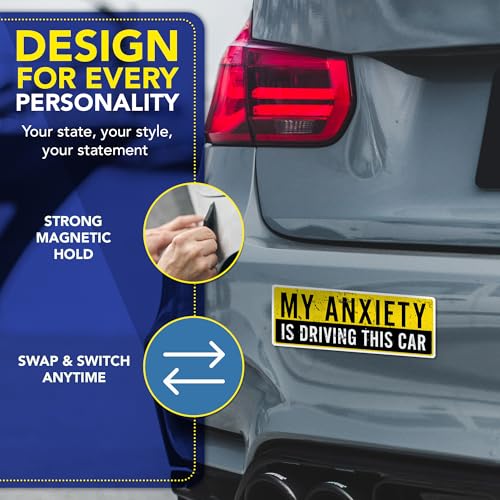 My Anxiety is Driving This Car Funny Car Magnet (My Anxiety is Driving This Car)