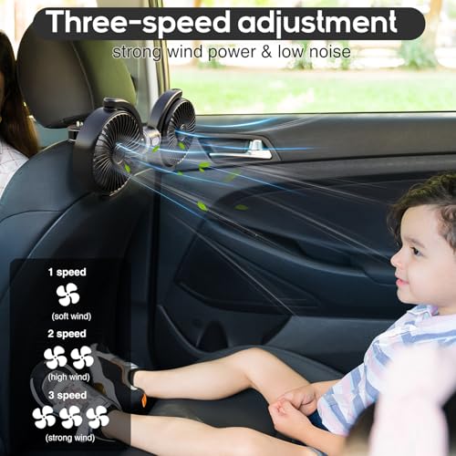 USB Car Fan for Backseat for Kids