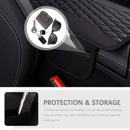 Patchwork Leather Center Console Covers for Cars (Gray)