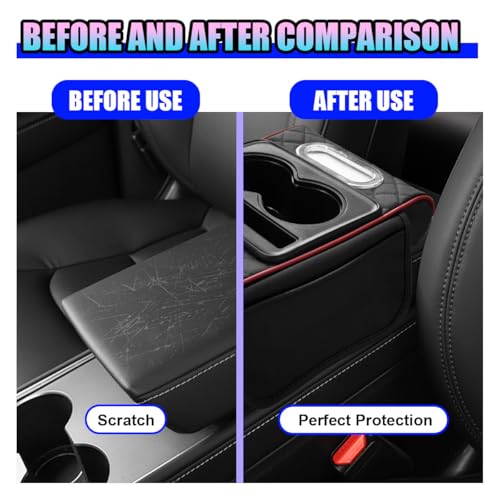 Leather Car Center Console Cover (BlackRed)