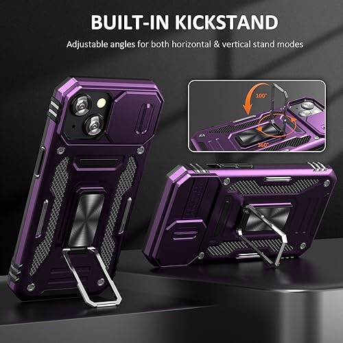 Heavy Duty Phone Case for 15 PlusCase with Camera Cover (★ iPhone 15 Plus 【6.7 inches】 / Purple)