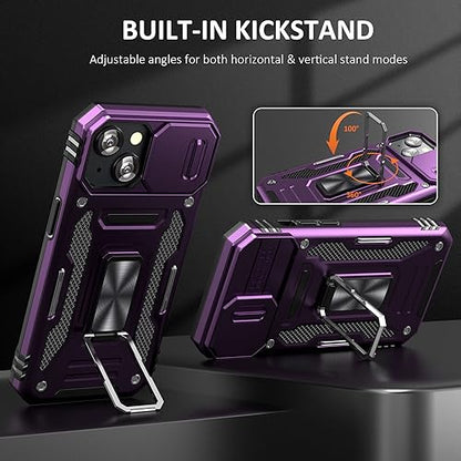 Heavy Duty Phone Case for 15 PlusCase with Camera Cover (★ iPhone 15 Plus 【6.7 inches】 / Purple)
