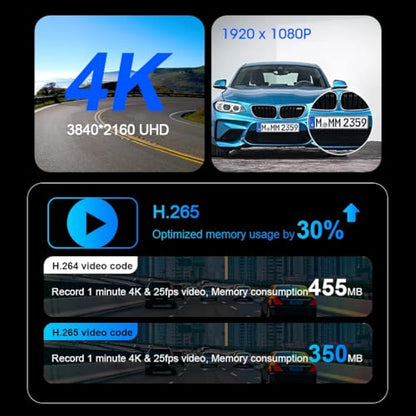 Portable Carplay Screen for Car (10.26" Carplay with 4K DVR & 1080p Rear Cam (64G))