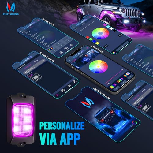 Q1 RGBW 16 Pod Rock Lights for Trucks with App & Remote Control (Rgbw 16 pods)