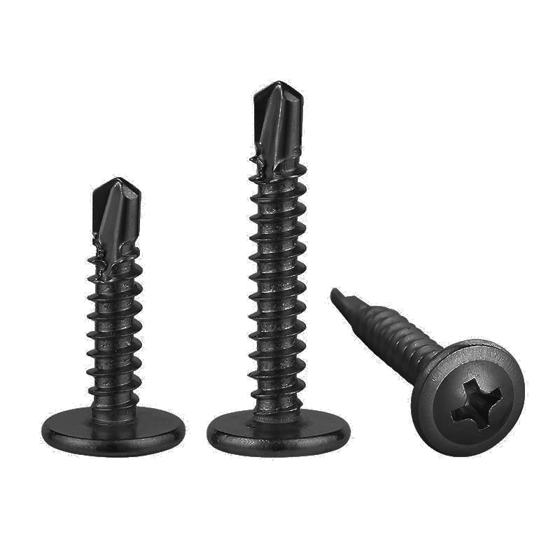 150Pcs)#8×1-1/4” for Sheet Metal Self-Tapping Screws 410 Black Stainless Steel Truss Head High-Strength Quick Tapping (#8X1-1/4" / Black)