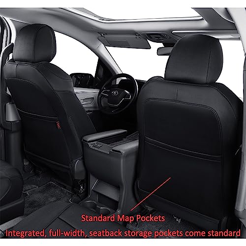 Sienna Seat Covers for 2021 ((Black) / 2021-2026,2nd Row Captian Chair(Without Legrest))