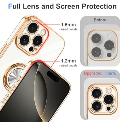 Designed for iPhone 16 Pro Case with Ring Stand Slim White (White / 6.3'' iPhone 16 Pro)