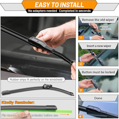 Windshield Wiper Blade Replacement for Honda CRV CR (24"+19"+10B")
