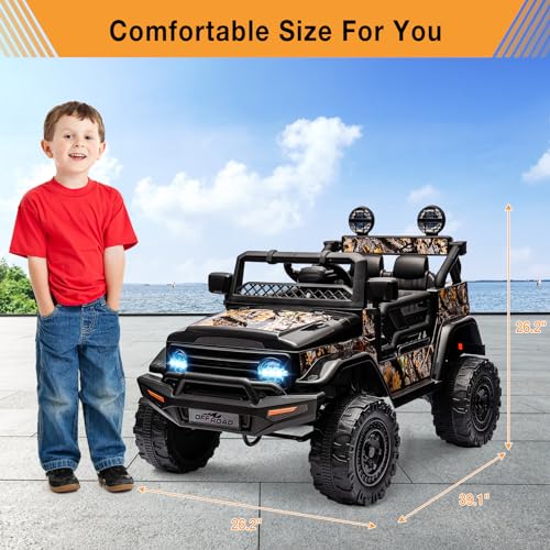 12V Kids Ride On Truck Car with Remote Control (Black)