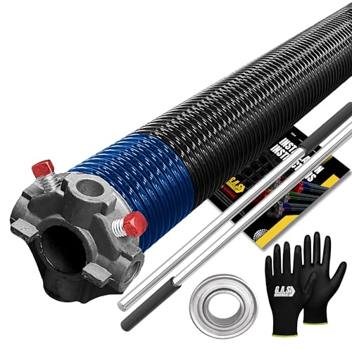 Garage Door Torsion Spring 283x2x37 Torsion Spring for Right Side of Garage Door with 1" Steel Bearing (283x2x37 / Black Cone (Right Side))