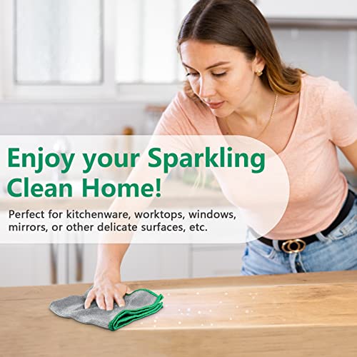 Glass Polishing Streak Free Miracle Cleaning Cloth (Sliver-green)