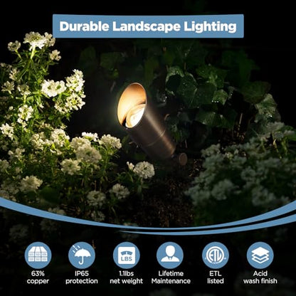 Solid Brass Outdoor Landscape Spotlights
