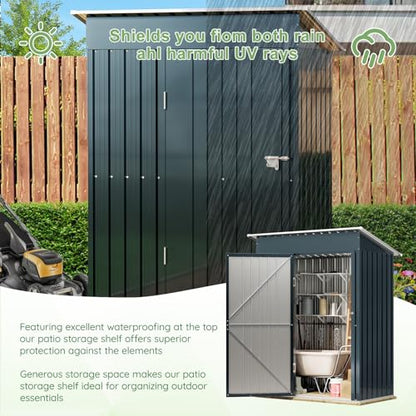 Vertical Outdoor Steel Storage Shed (5X3FT / NightBlue)
