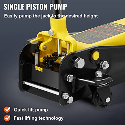 3 Ton Low Profile Floor Jack for All Terrain Vehicles (yellow)
