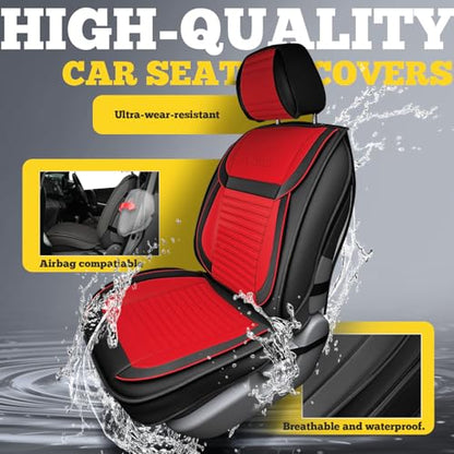 Front Car Seat Covers (Red+Black / Front)