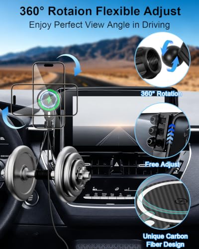 Car Phone Mount for 2019 (Corolla 2019-2026/Corolla Cross 2022-2026 (8 inch) / Magsafe+ Wireless Charger)
